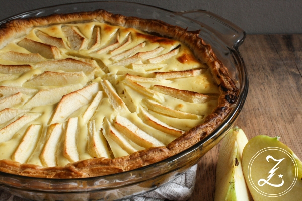 Apfel-Blätterteig-Tarte mit nussigem Quarkguss | Zuckergewitter.de